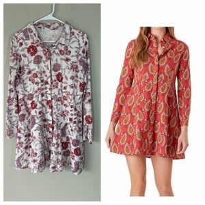 Livro Stadium Mini Shirt Dress in Red Floral‎ Print Size Medium